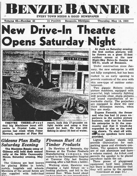Night-Sky Drive-In Theatre - OLD ARTICLE FROM RON GROSS